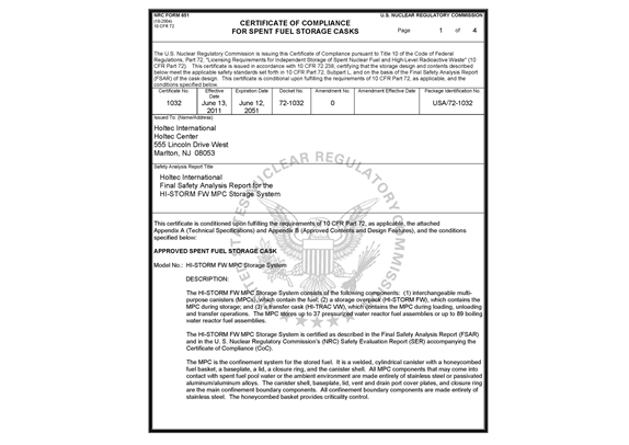 Safety Analysis and Licensing