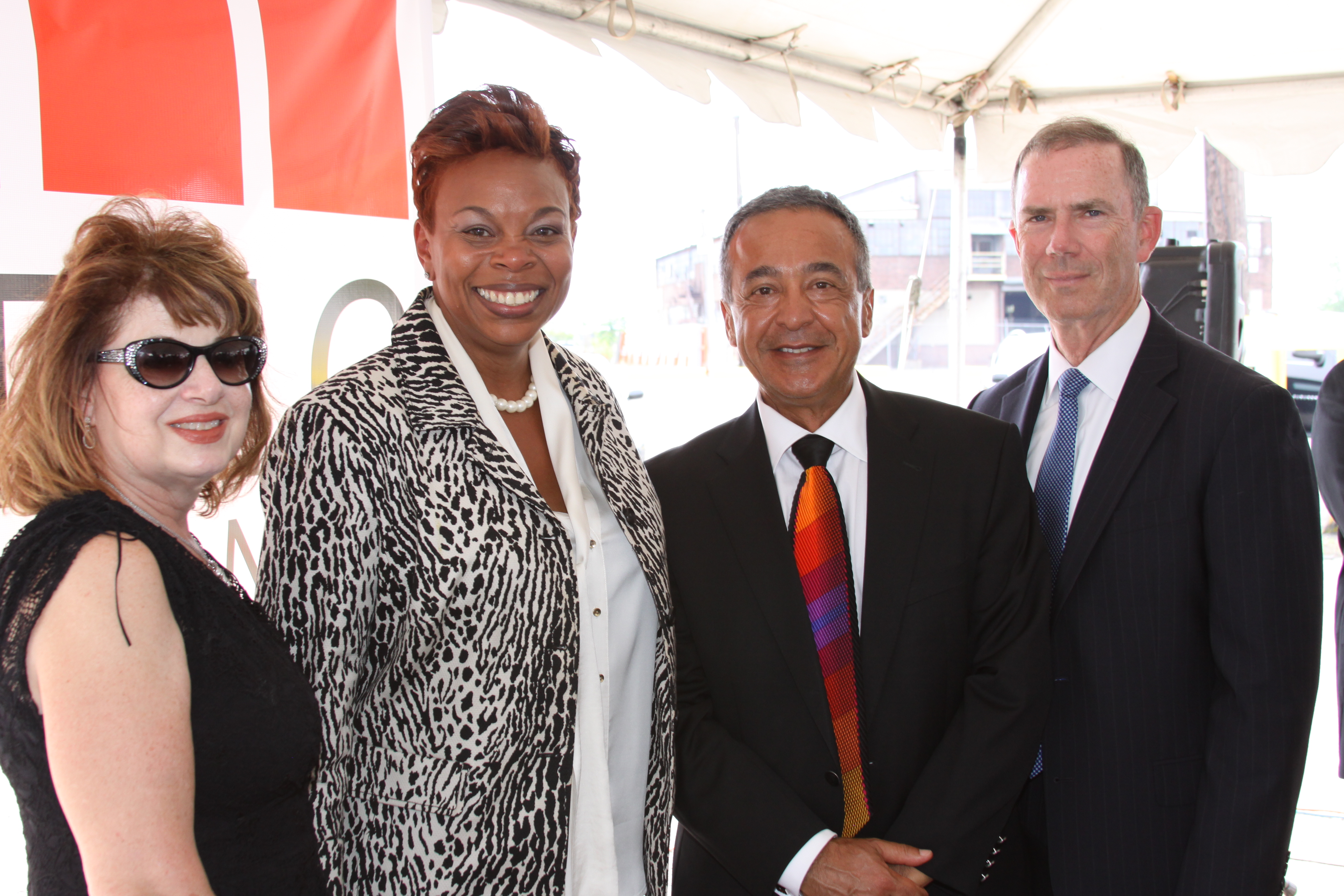 From Left to Right: Mrs. Martha Singh (Holtec), Camden Mayor Ms. Dana Redd, Mr. Pierre Oneid (Holtec), and Mr. William Levis (PSE&G)