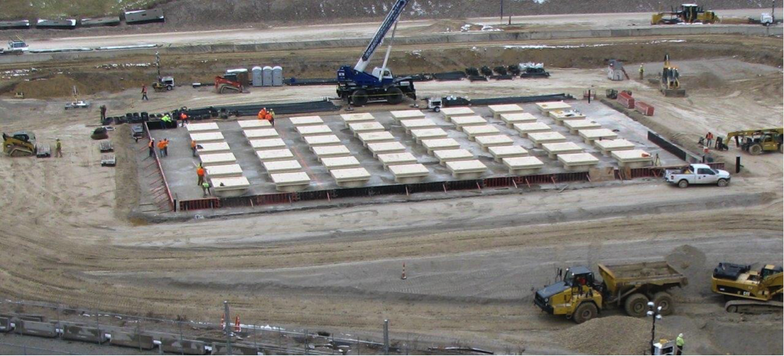 Aerial view of the form work for the top pad of the HI-STORM UMAX at Ameren’s Callaway