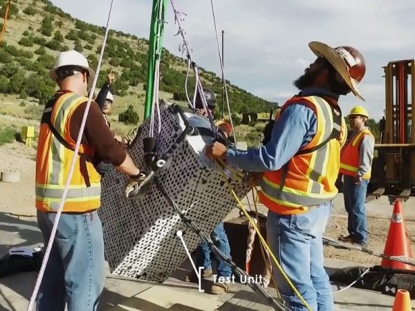 Industry’s First Large Rectangular Cask for Reactor-Related Waste Passes Successive 30 Foot “Free Drop” Tests Without Any Breach of Its Containment Boundary